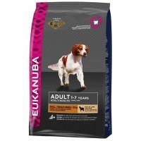 12+2,5 kg Eukanuba Adult Small Medium Lamm/Reis