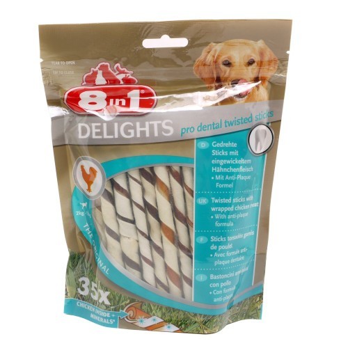 8in1 Delights pro dental Twisted Sticks gesunder Kausnack zur