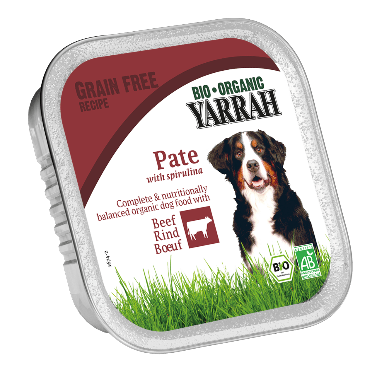 Yarrah Hund Pate Rind mit Spirulina 12x150 gr